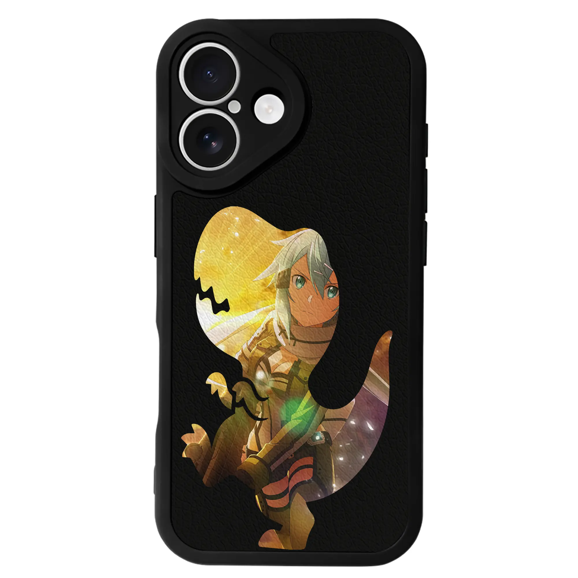 ソードアートオンライン グッズ シノン - IPhone 16シリーズ対応 ・ シリコンスマホケース ・ レザー調 ・ 高精度フィット ・ 耐衝撃 ・ ワイヤレス充電対応 ・ 精密カット